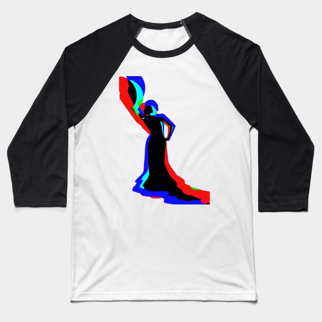 flamenco silhouette Baseball T-Shirt by MGphotoart